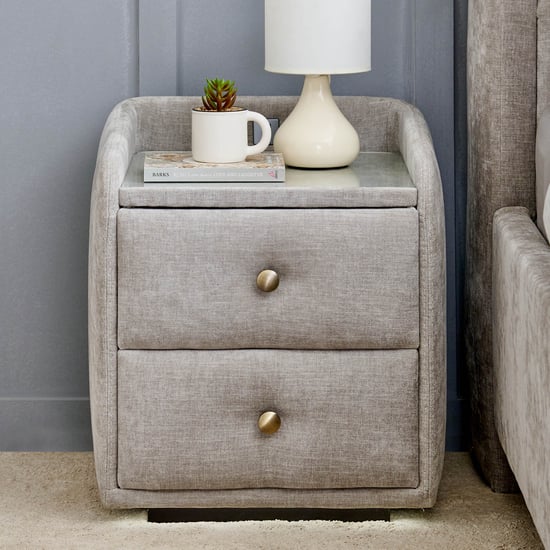 Stellar Elite Sophia Bedside Table with Drawers - Grey