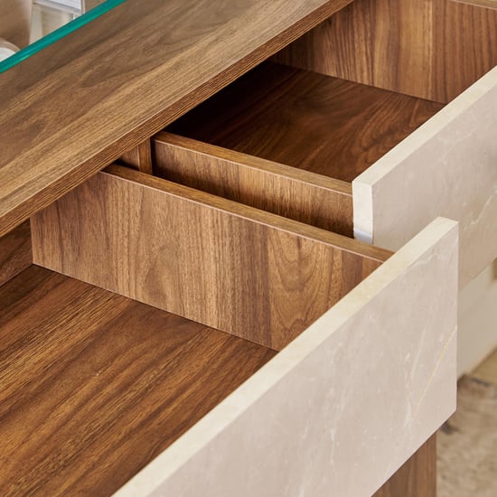 Addison 18 Pair Shoe Cabinet with Drawers - Walnut