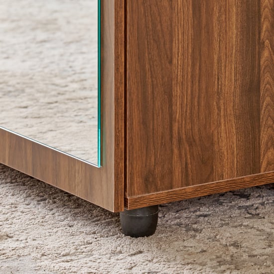 Addison 20 Pair Shoe Cabinet with Mirror - Walnut