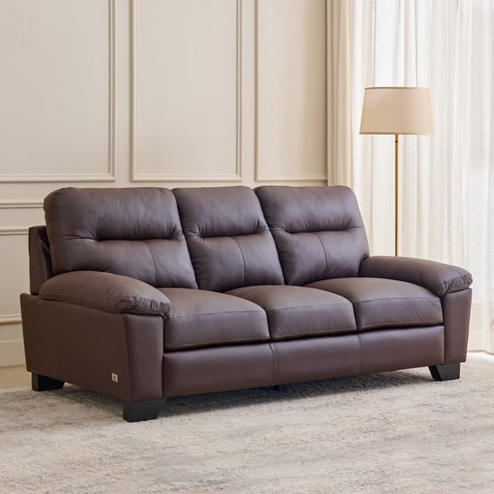 Winchester NXT Half Leather 3-Seater Sofa - Brown