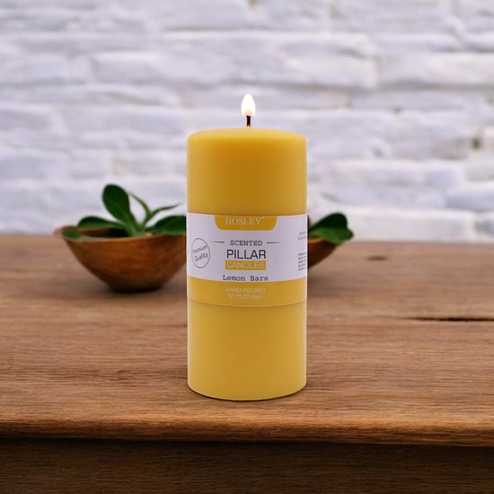 HOSLEY Lemon Bar Scented Pillar Candle