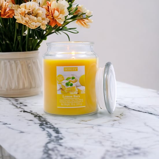 HOSLEY Lemon Bar Scented Jar Candle