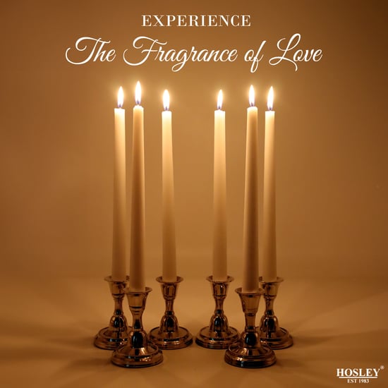 HOSLEY Pack of 6 Vanilla Scented Taper Candles