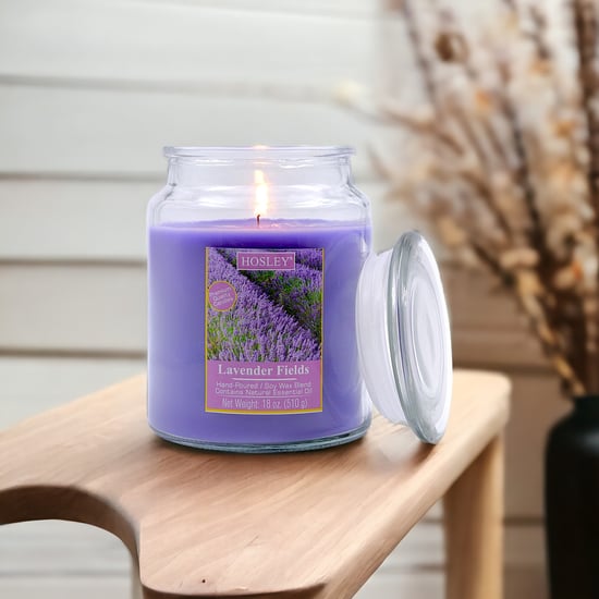 HOSLEY Lavender Fields Scented Jar Candle