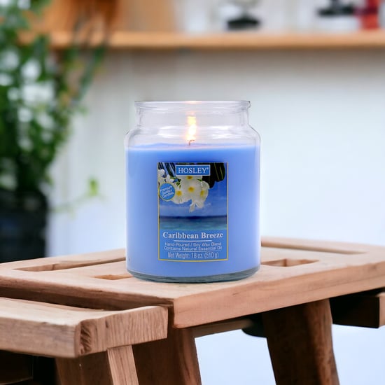 HOSLEY Caribbean Breeze Scented Jar Candle