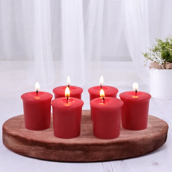 HOSLEY Set of 6 Apple Cinnamon Scented Votive Candles