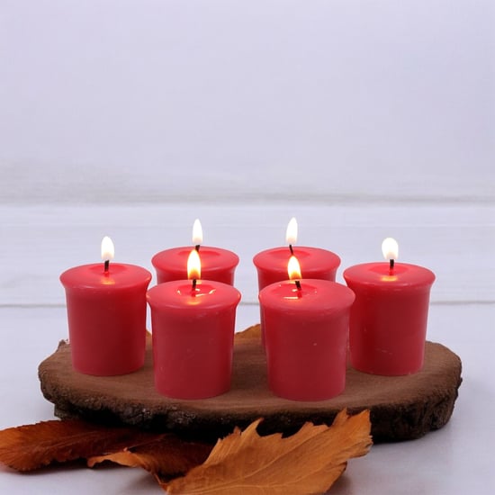 HOSLEY Set of 6 Apple Cinnamon Scented Votive Candles