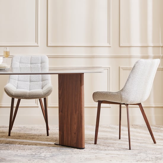 Leyton Sintered Stone Top 6-Seater Dining Set with Chairs - Brown