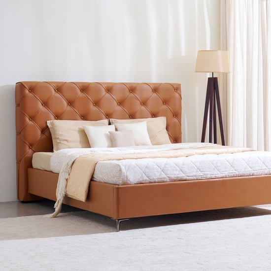 Tiffany Nestle King Bed with Hydraulic Storage - Tan