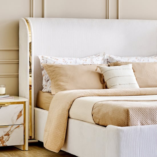 Modern Radiance Queen Bed with Hydraulic Storage - Cream