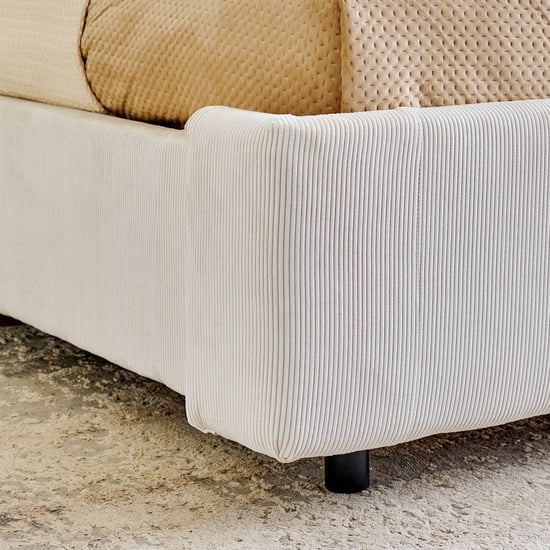 Modern Radiance Queen Bed with Hydraulic Storage - Cream