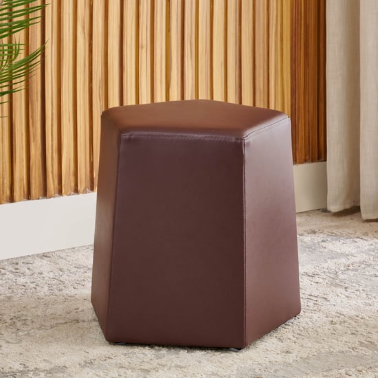 Baxton Faux Leather Ottoman - Brown