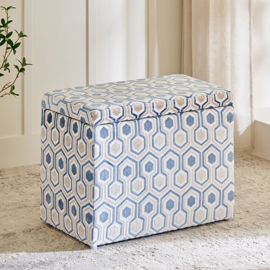 Galaxia Fabric Ottoman with Storage - Beige