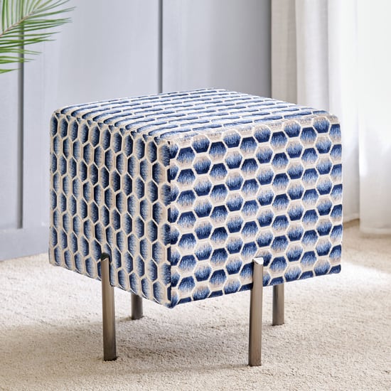 Katie Fabric Pouffe - Blue