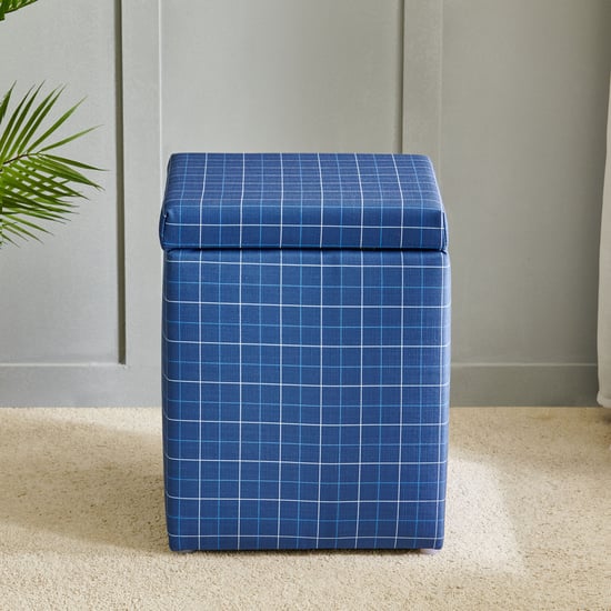 Sheldon Fabric Ottoman with Storage - Blue