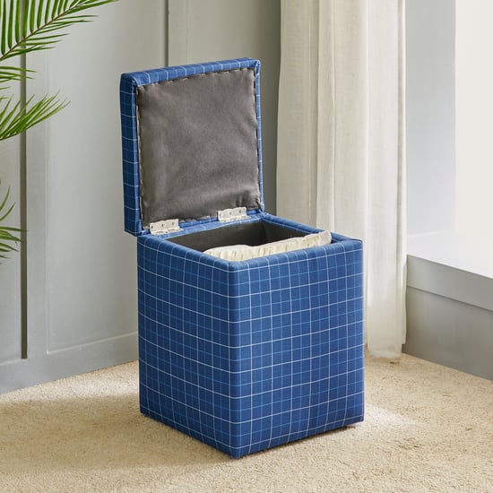 Sheldon Fabric Ottoman with Storage - Blue