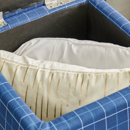 Sheldon Fabric Ottoman with Storage - Blue