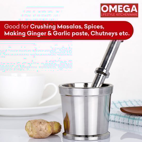 OMEGA Stainless Steel Mortar and Pestle