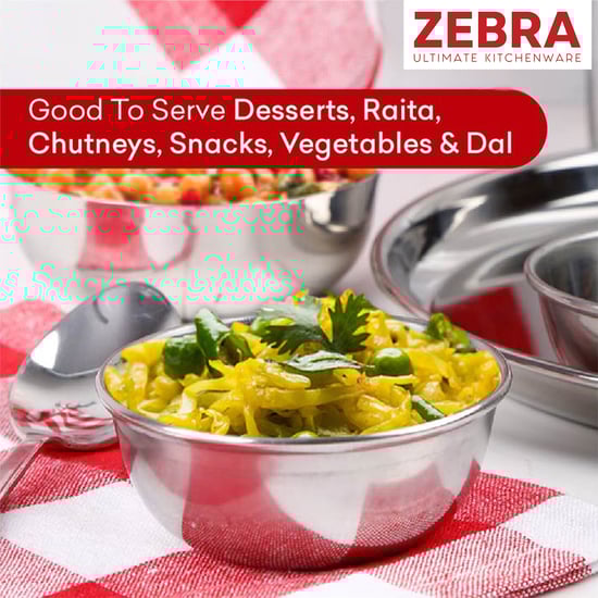 ZEBRA Set of 4 Stainless Steel Veg Bowls - 140ml