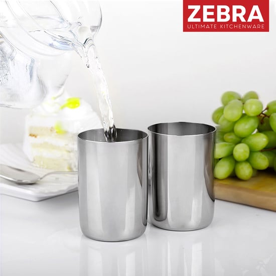 ZEBRA Set of 6 Stainless Steel Glass - 300ml