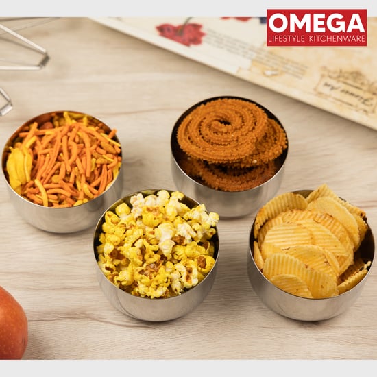 OMEGA Set of 4 Stainless Steel Veg Bowls - 150ml