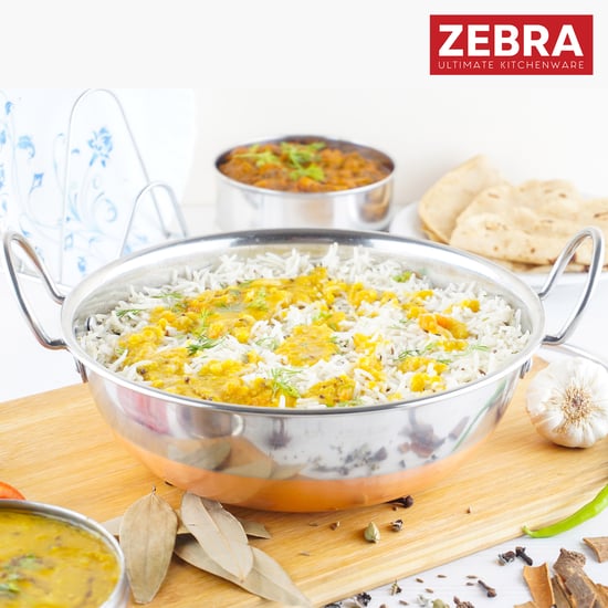 ZEBRA Stainless Steel Copper Bottom Kadai - 2.3L