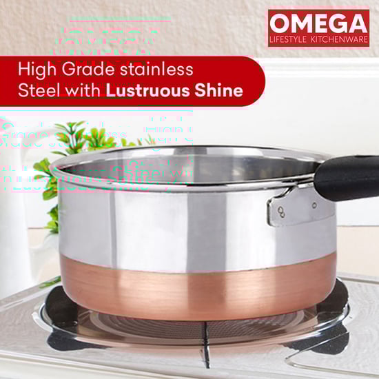 OMEGA Stainless Steel Copper Bottom Saucepan - 1.2L