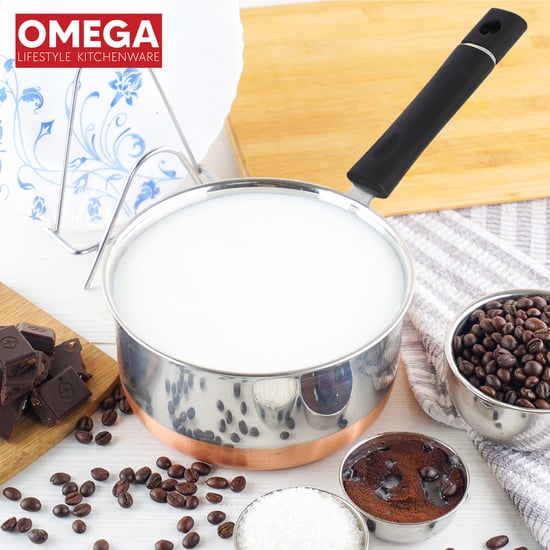 OMEGA Stainless Steel Copper Bottom Saucepan - 2L