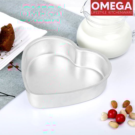 OMEGA Aluminium Heart Shape Cake Mould - 17 cm