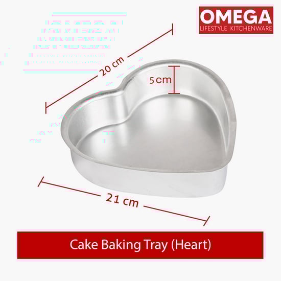 OMEGA Aluminium Heart Shape Cake Pan - 20 cm