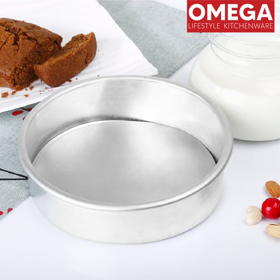 OMEGA Aluminium Round Shape Cake Pan with Removable Base - 17 cm