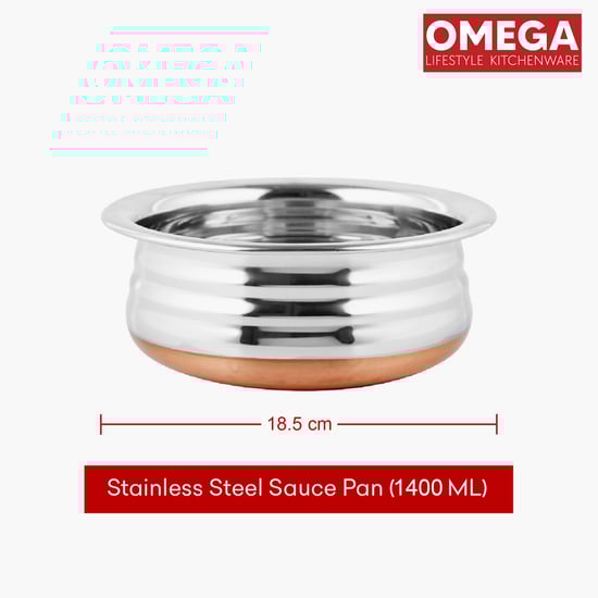 OMEGA Oster 2Pcs Stainless Steel Copper Bottom Cookware Set