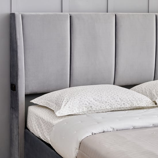 Helios Bravo Aden King Bed with Hydraulic Storage - Grey