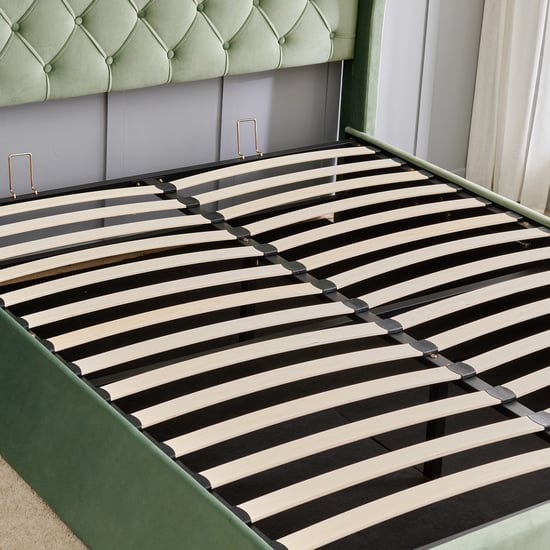 Helios Bravo Roxy Queen Bed with Hydraulic Storage - Green