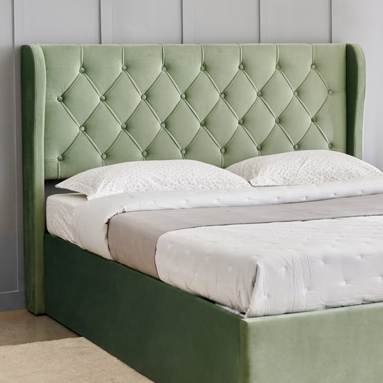Helios Bravo Roxy Queen Bed with Hydraulic Storage - Green