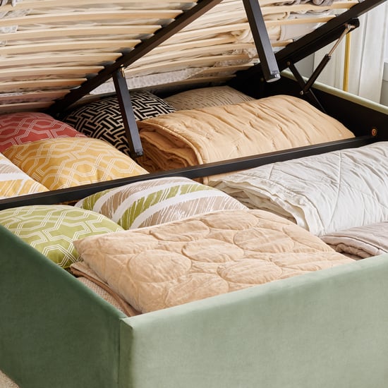 Helios Bravo Roxy Queen Bed with Hydraulic Storage - Green