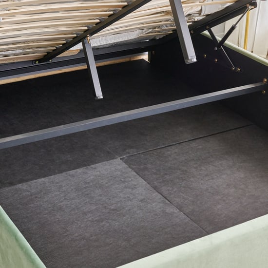 Helios Bravo Roxy Queen Bed with Hydraulic Storage - Green
