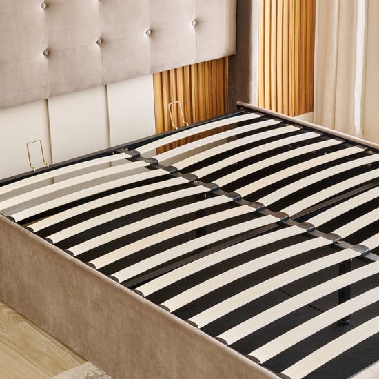 Helios Bravo Betty Queen Bed with Hydraulic Storage - Brown