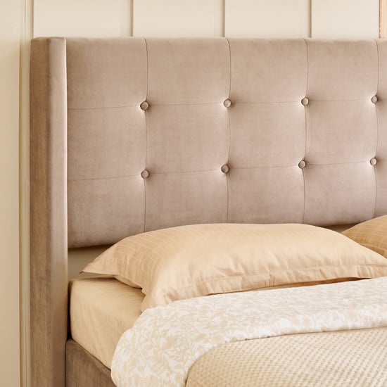 Helios Bravo Betty Queen Bed with Hydraulic Storage - Brown