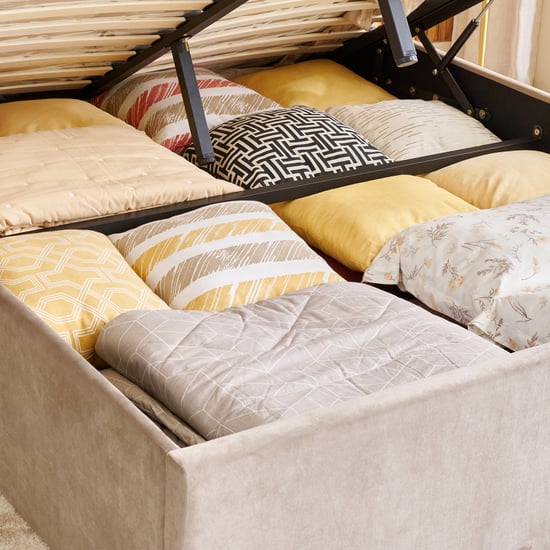 Helios Bravo Betty Queen Bed with Hydraulic Storage - Brown