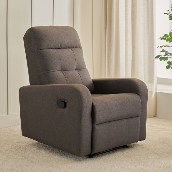 Helios Toledo Fabric 1-Seater Recliner - Brown