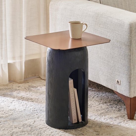 Alvin Metal Top Accent Table - Black