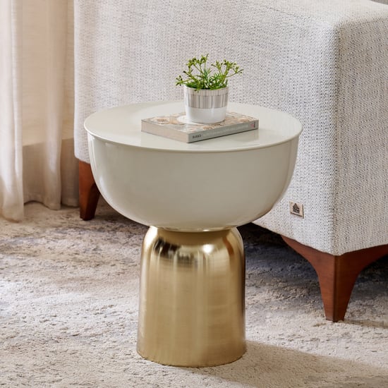 Homeshores Metal Top Accent Table - Gold