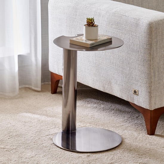 Edge Metal Top Accent Table - Silver