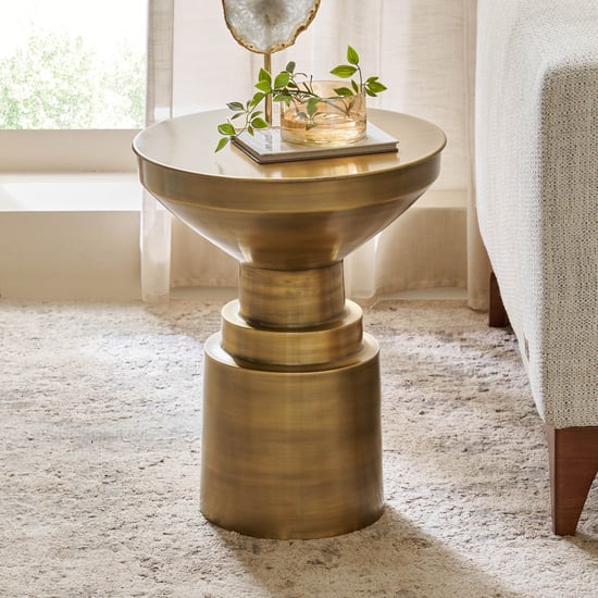 Peg Metal Accent Table - Gold