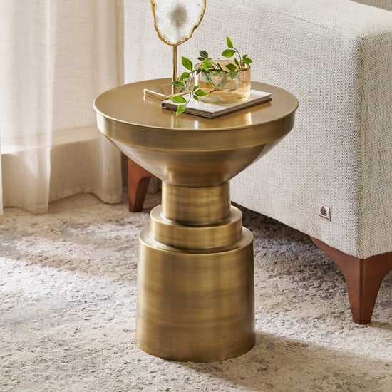 Peg Metal Accent Table - Gold