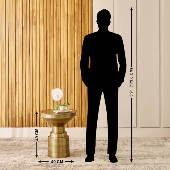 Peg Metal Accent Table - Gold