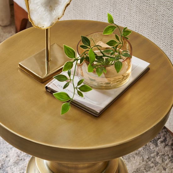 Peg Metal Accent Table - Gold