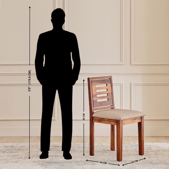 Adana Grand Marble Top 4-Seater Dining Set with Chairs - Brown and White