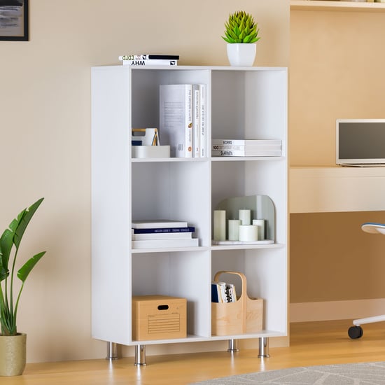 Helios Soho 3-Tier Open Book Shelf with Legs - White